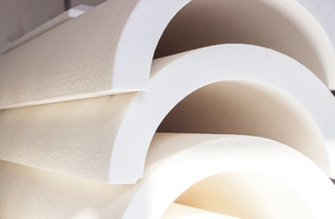 Products from Styrofoam , covered with decorative putty