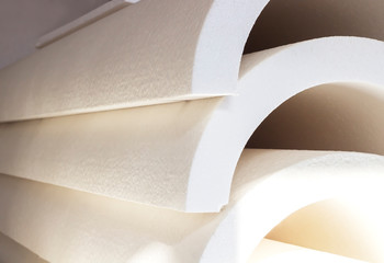 Products from Styrofoam , covered with decorative putty