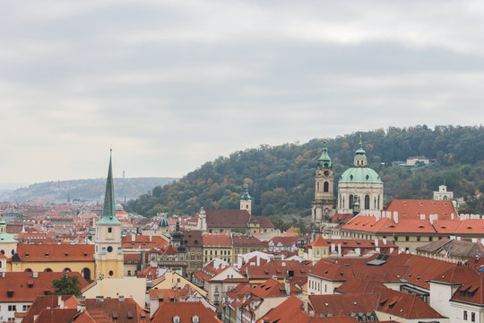 Panorama of Prague from Prague castle. Cityscape amazing view