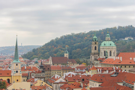 Panorama of Prague from Prague castle. Cityscape amazing view