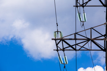 High voltage post. High voltage tower sky background. Electricity is the major energy of the world.
