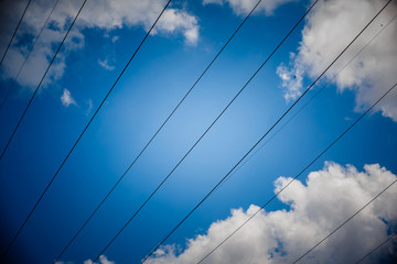 High voltage post. High voltage tower sky background. Electricity is the major energy of the world.