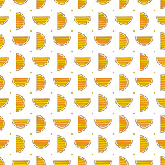 Hand drawn abstract oranges seamless pattern. Vector colorful background in modern style. Striped funny texture for surface design, textile, wrapping paper, wallpaper, phone case print, fabric.