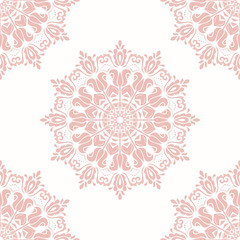 Orient vector classic pink pattern. Seamless abstract background with vintage elements. Orient background. Ornament for wallpaper and packaging