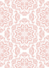 Classic seamless vector pattern. Damask orient ornament. Classic vintage pink background. Orient ornament for fabric, wallpaper and packaging