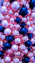 Colorful Christmas tree balls background