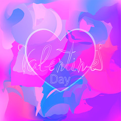 Obraz na płótnie Canvas Beautiful festive valentine day banner. Pink heart on a purple background. Square.Illustration.
