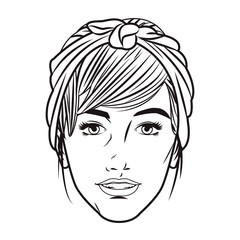 Pop art woman cartoon face