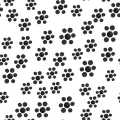 Fototapeta na wymiar Pattern Seamless Abstract of flowers black dots