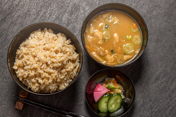 玄米ご飯　Brown rice Japanese food