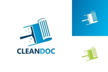 Clean Doc Logo Template Design Vector, Emblem, Design Concept, Creative Symbol, Icon