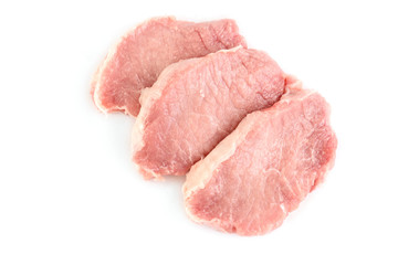 Pork fillet isolated on white background.