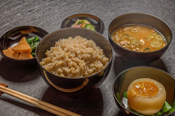 玄米ご飯　Brown rice Japanese food