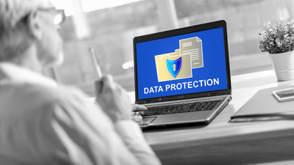 Data protection concept on a laptop screen