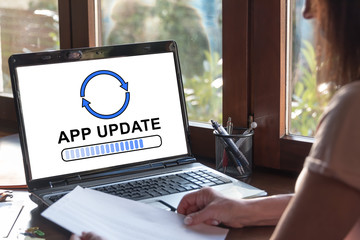 App update concept on a laptop screen