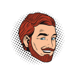 pop art man face