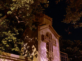 church chapel on night sky background