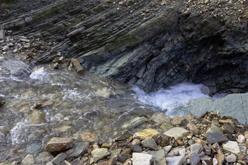 water flowing over rocks