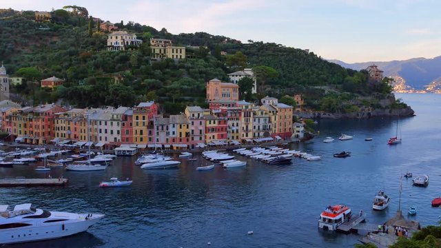 View at port in Portofino, Italy