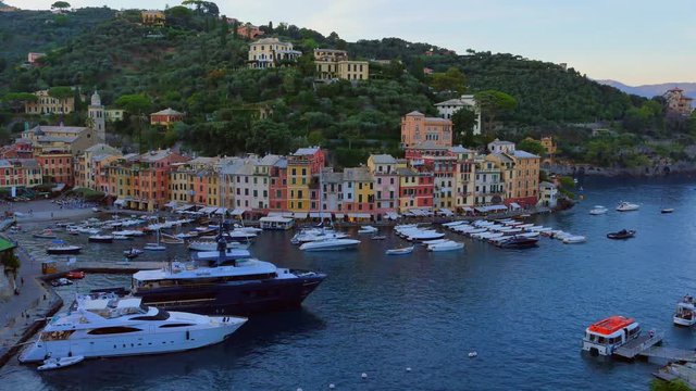 View at port in Portofino, Italy