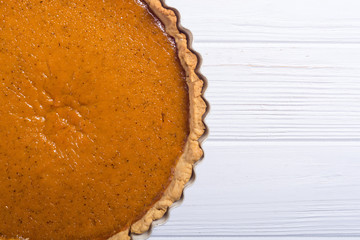 Homemade american traditional pumpkin pie