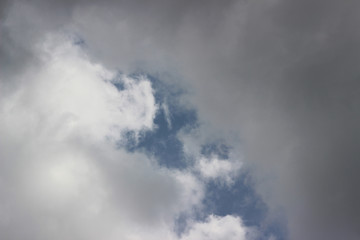 Fototapeta na wymiar Dark grey gray rain clouds sky