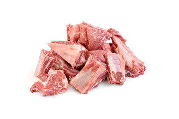 Raw pork ribs isolated on white background. 