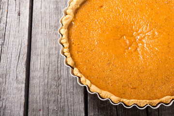 Homemade american traditional pumpkin pie