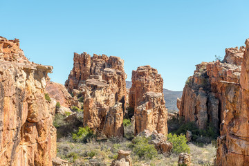 Fototapeta na wymiar Rock formations at Truitjieskraal in the Cederberg Mountains