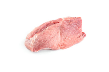 Raw pork meat (ham) isolated on white background.