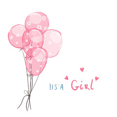 Baby shower invitation for girls. It's a girl vector illustration.