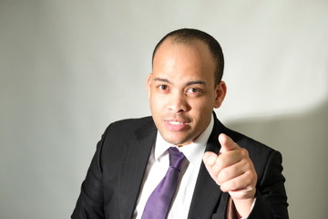 Man in formal outfit presenter businessman