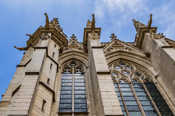 Architectural fragments of Vincennes Sainte-Chapelle (Holy Chapel, 1379). Vincennes (6.7 km from Paris), Val-de-Marne department, France.