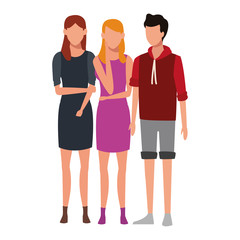 Obraz premium Young friends cartoon