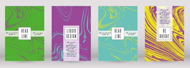 Modern Marble Cover Design for your Business with Abstract Lines. Futuristic Poster, Flyer, Layout with Liquid Pattern for Branding, Identity, Annual Report. Vector minimalistic brochure. Luxury.