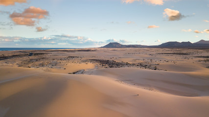 Fototapeta na wymiar aerial view dunes of corralejo