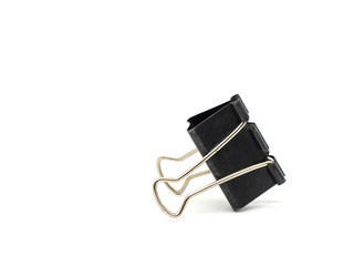 Black paper clip isolated on white background. Clip for document or paper clip attachment.