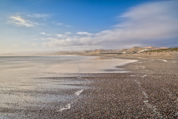 Coleman Park Beach next to Morro Rock at Highway 1 in California