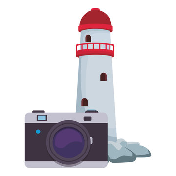 camera and lighthouse