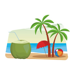 Obraz premium coconut beverage with palm