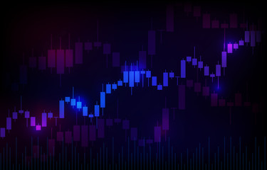 Vector background with stock market candlesticks chart. Forex trading creative design. Candlestick graph illustration for trade analytics