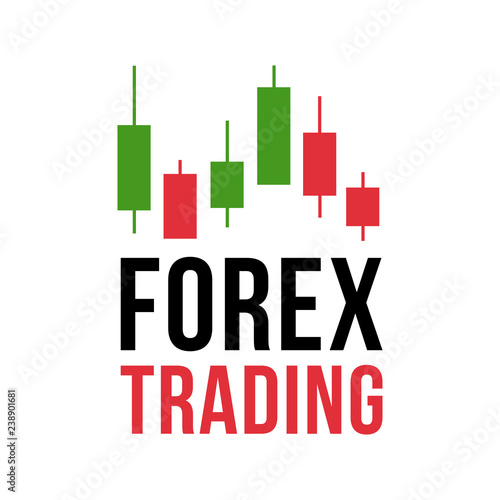 Vector Logo With Candl!   estick Trading Chart Analyzing In Forex Stock - 
