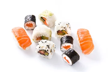 Selbstklebende Fototapeten sushi pattern on white background © chandlervid85