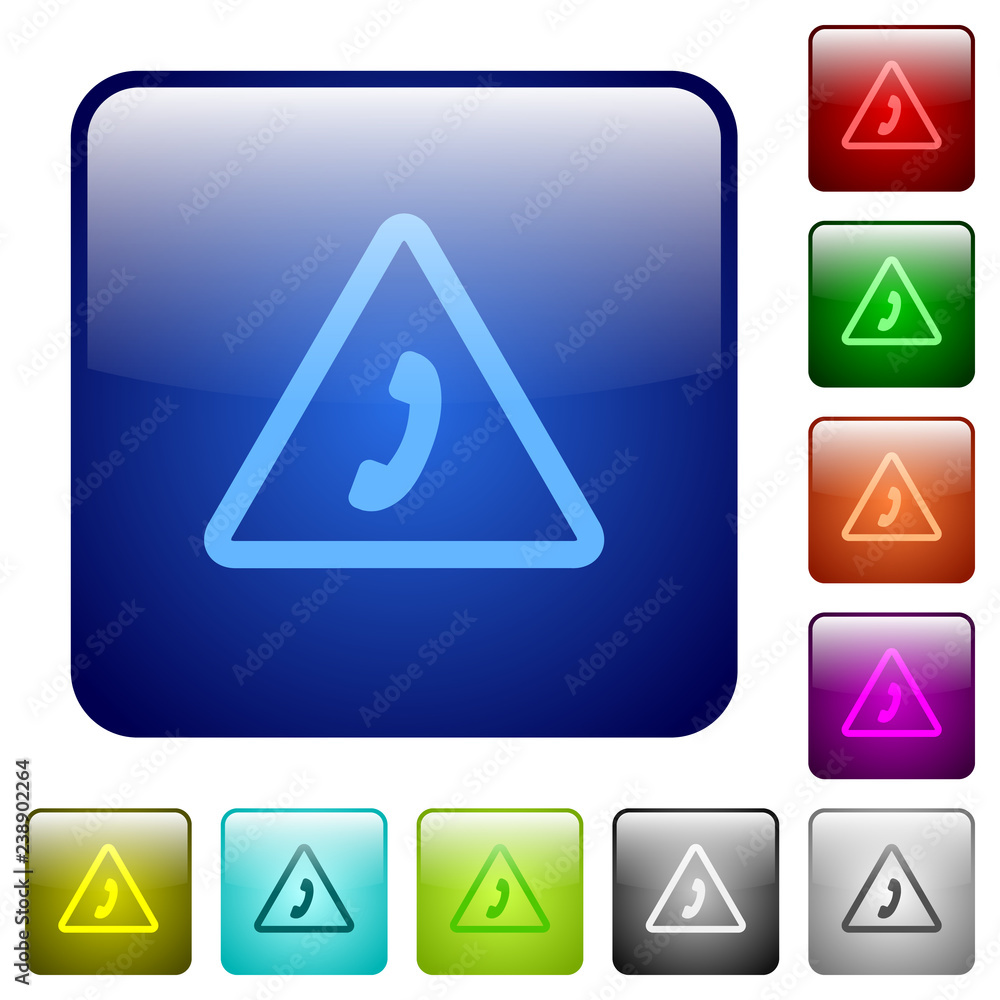 Poster emergency call color square buttons