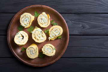 Homemade Eggs omelet rolls
