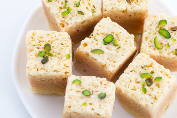 Indian Traditional Famous Sweet Food Mysore Pak or Mysoor Pak