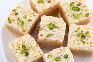 Indian Traditional Famous Sweet Food Mysore Pak or Mysoor Pak