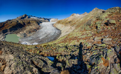 Rock landscape at the Rhone Glacier