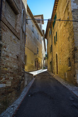 Fototapeta na wymiar characteristic alley of Italian medieval village. Amelia, Umbria, Italy