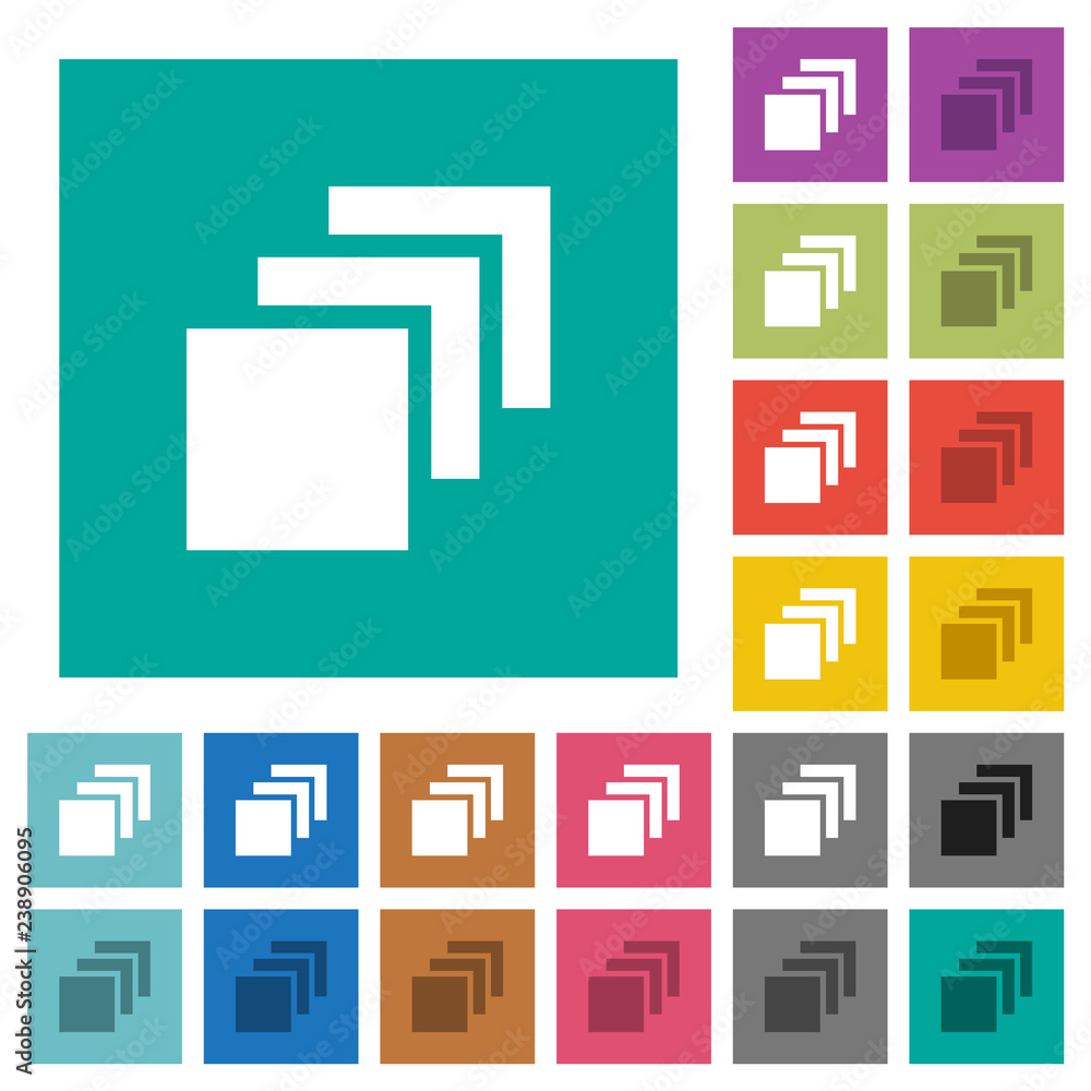 Poster multiple canvases square flat multi colored icons